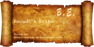 Becsák Erika névjegykártya